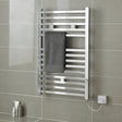Nuie Ladder Electric Heated Towel Rail - 14 Square Rails - H690 x W500mm Chrome HL150 LS1