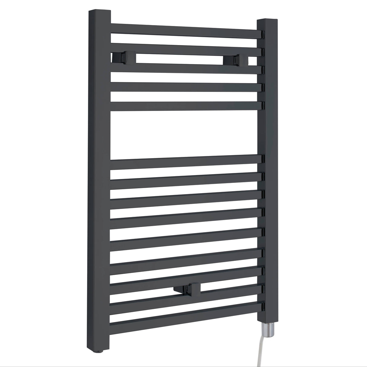 Nuie Ladder Electric Heated Towel Rail - 14 Square Rails - H690 x W500mm Anthracite HL152