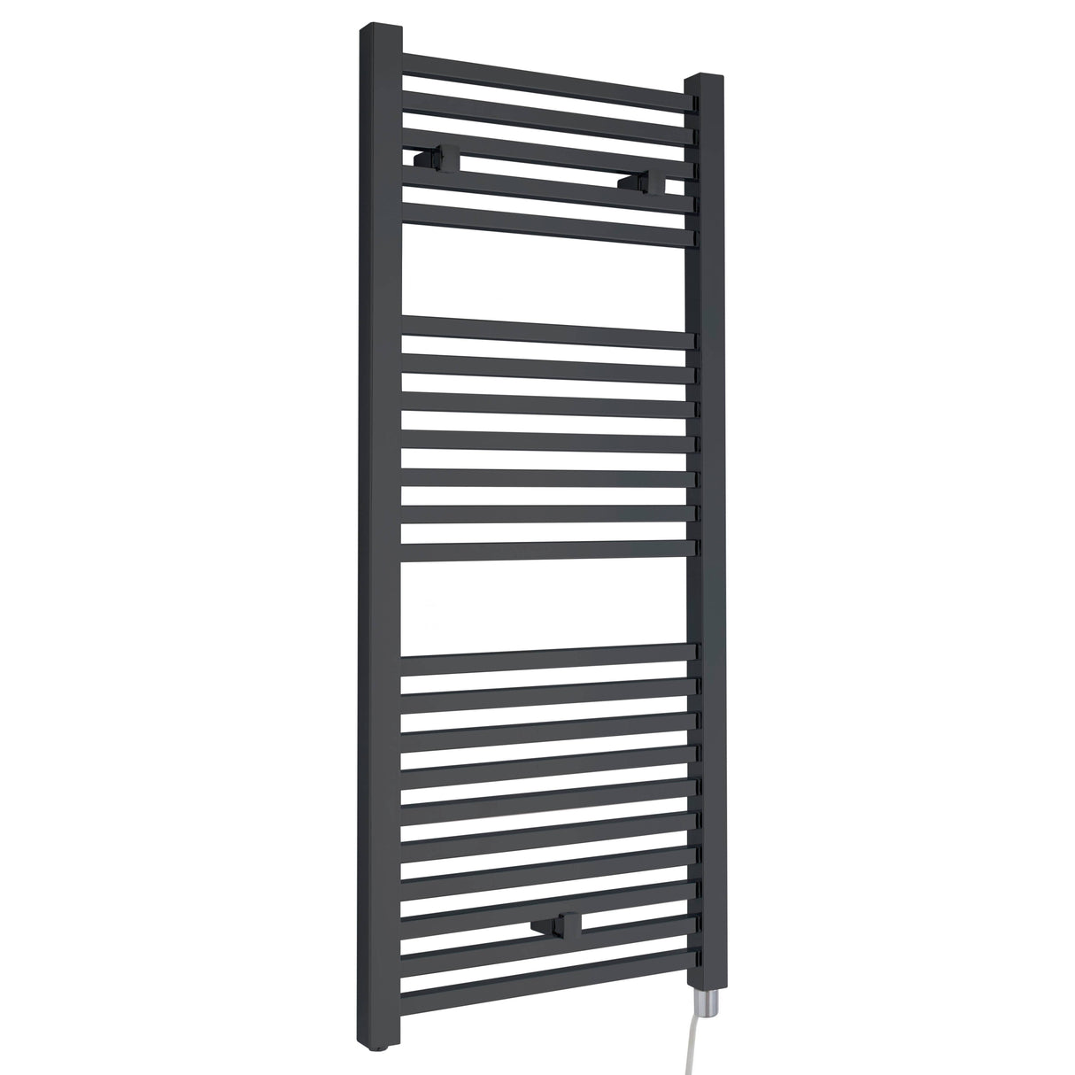 Nuie Ladder Electric Heated Towel Rail - 22 Square Rails - H1110 x W500mm Anthracite HL153