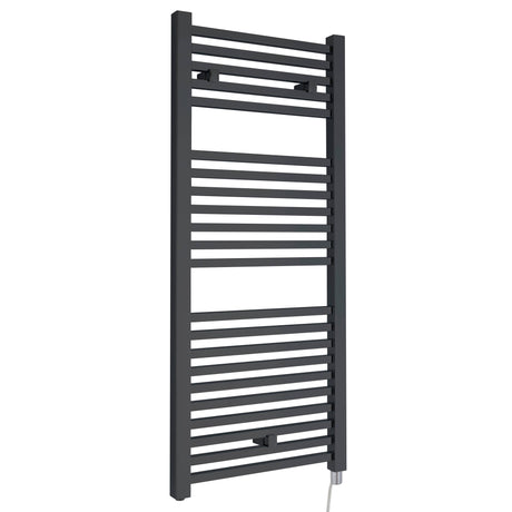 Nuie Ladder Electric Heated Towel Rail - 22 Square Rails - H1110 x W500mm Anthracite HL153