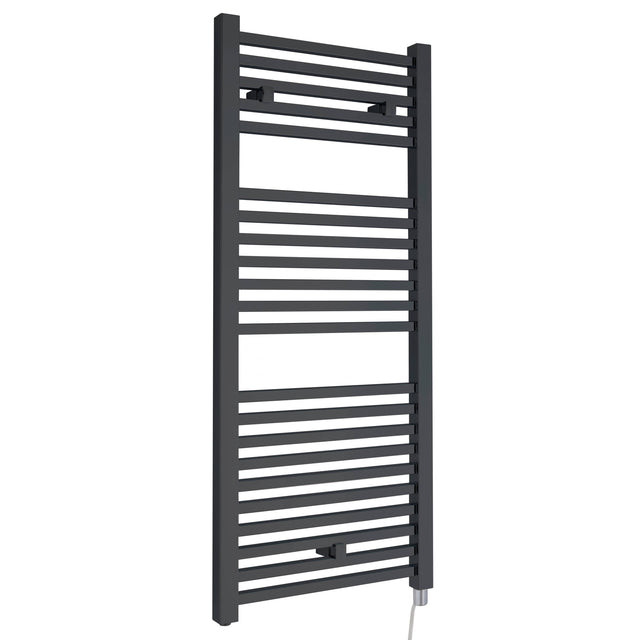 Nuie Ladder Electric Heated Towel Rail - 22 Square Rails - H1110 x W500mm Anthracite HL153