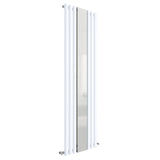 Nuie Revive Designer Vertical Single Panel Radiator With Mirror H1800 x W499mm Gloss White HL330