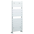 Nuie Piazza Vertical Heated Towel Rail With 14 Flat Panels H1213 x W500mm Chrome HL335