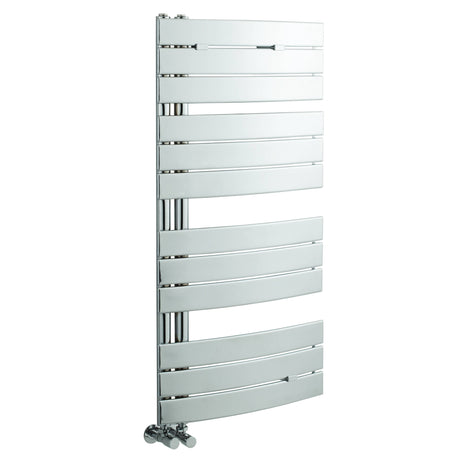 Nuie Elgin Designer Heated Towel Rail With Curved Panels H1080 x W550mm Chrome HL336