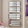 Nuie Elgin Designer Heated Towel Rail With Curved Panels H1080 x W550mm Chrome HL336 LS1