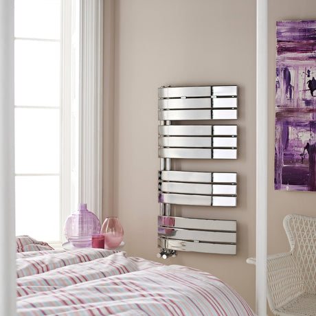Nuie Elgin Designer Heated Towel Rail With Curved Panels H1080 x W550mm Chrome HL336 LS2