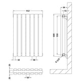Nuie Revive Designer Horizontal Double Panel Radiator H600 x W412mm Gloss White HL337D LD
