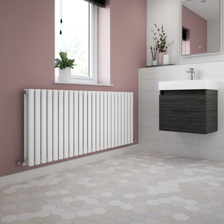 Nuie Revive Designer Horizontal Double Panel Radiator H600 x W1572mm Gloss White HL342D LS