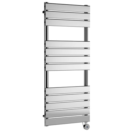 Nuie Flat Panel Electric Heated Towel Rail - 12 Panels - H1213 x W500mm Chrome HL359
