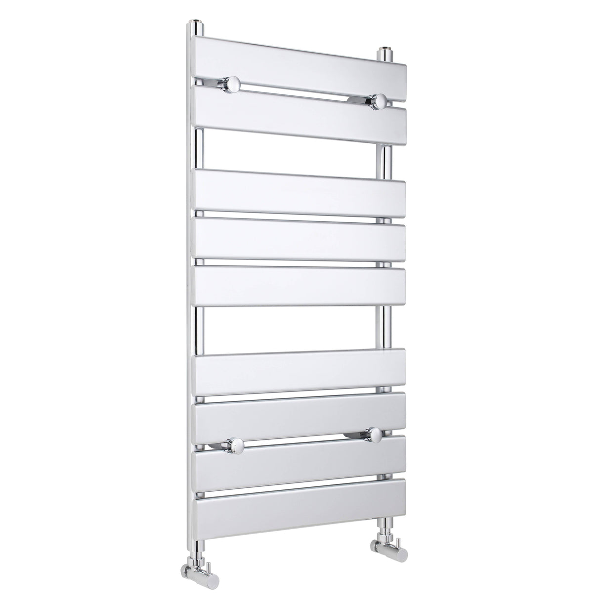 Nuie Piazza Vertical Heated Towel Rail With 9 Flat Panels Chrome H950 x W500mm HL382