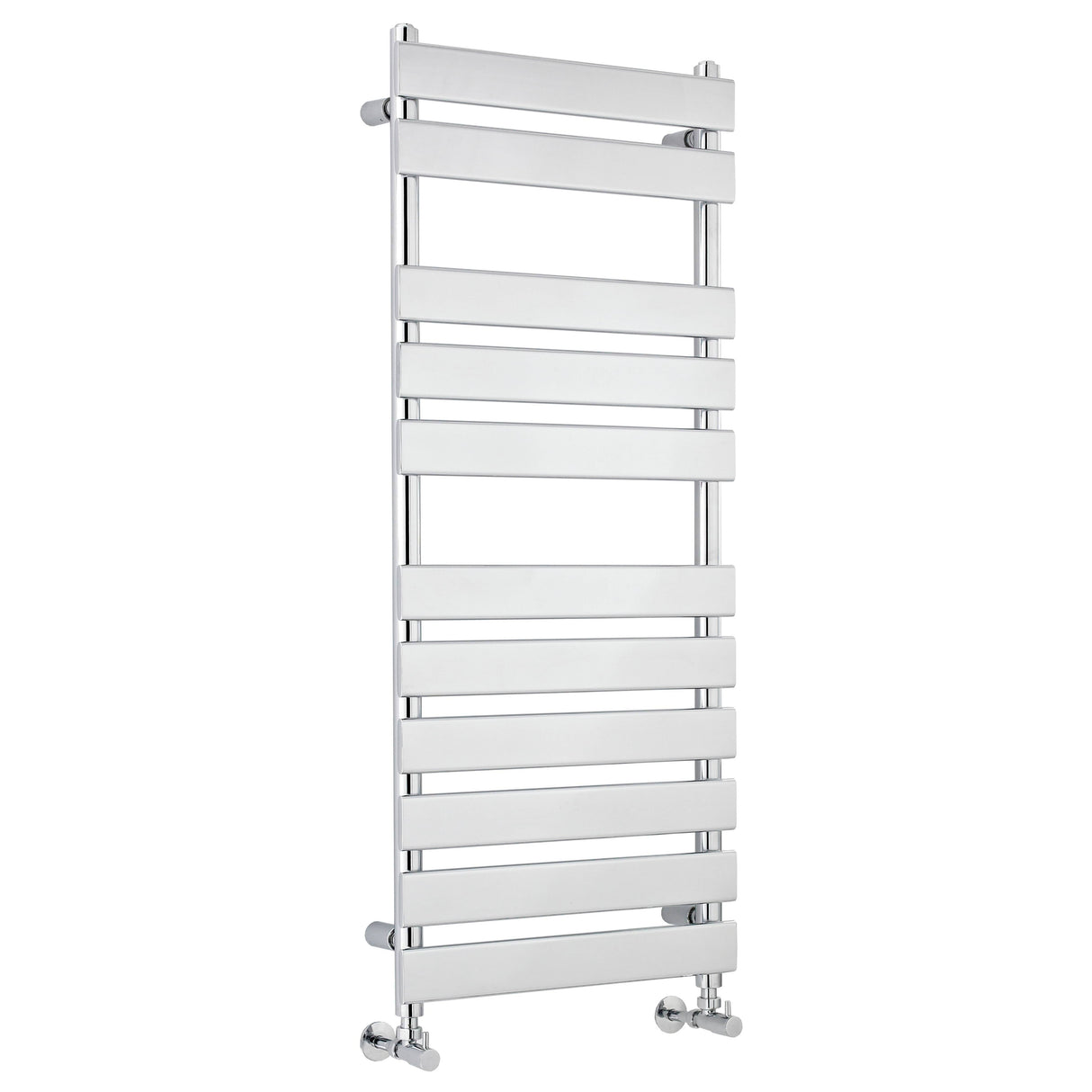 Nuie Piazza Vertical Heated Towel Rail With 11 Flat Panels Chrome H1200 x W500mm HL396