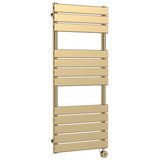 Nuie Flat Panel Electric Heated Towel Rail - 12 Panels - H1213 x W500mm Brushed Brass HL859