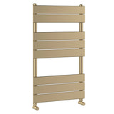 Nuie Piazza Vertical Heated Towel Rail With 8 Flat Panels H840 x W500mm Brushed Brass HL882