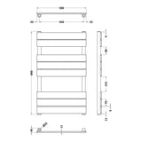 Nuie Piazza Vertical Heated Towel Rail With 8 Flat Panels H840 x W500mm Brushed Brass HL882 LD