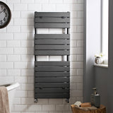 Nuie Piazza Vertical Heated Towel Rail With 14 Flat Panels H1213 x W500mm Anthracite HLA35 LS