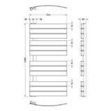Nuie Elgin Designer Heated Towel Rail With Curved Panels H1080 x W550mm Anthracite HLA36 LD