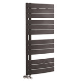 Nuie Elgin Designer Heated Towel Rail With Curved Panels H1080 x W550mm Anthracite HLA36
