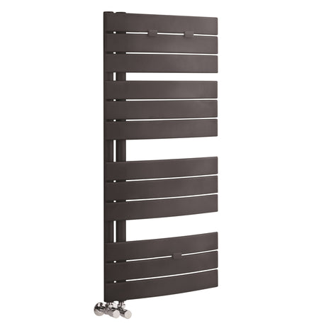 Nuie Elgin Designer Heated Towel Rail With Curved Panels H1080 x W550mm Anthracite HLA36