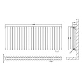 Nuie Revive Designer Horizontal Double Panel Radiator H600 x W1398mm Anthracite HLA40D LD