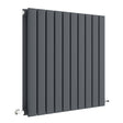 Nuie Sloane Designer Horizontal Double Panel Radiator H600 x W586mm Anthracite HLA55D