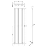Nuie Sloane Designer Vertical Single Panel Radiator H1500 x W354mm Anthracite HLA71 LD