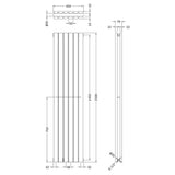 Nuie Sloane Designer Vertical Double Panel Radiator H1500 x W354mm Anthracite HLA73 LD