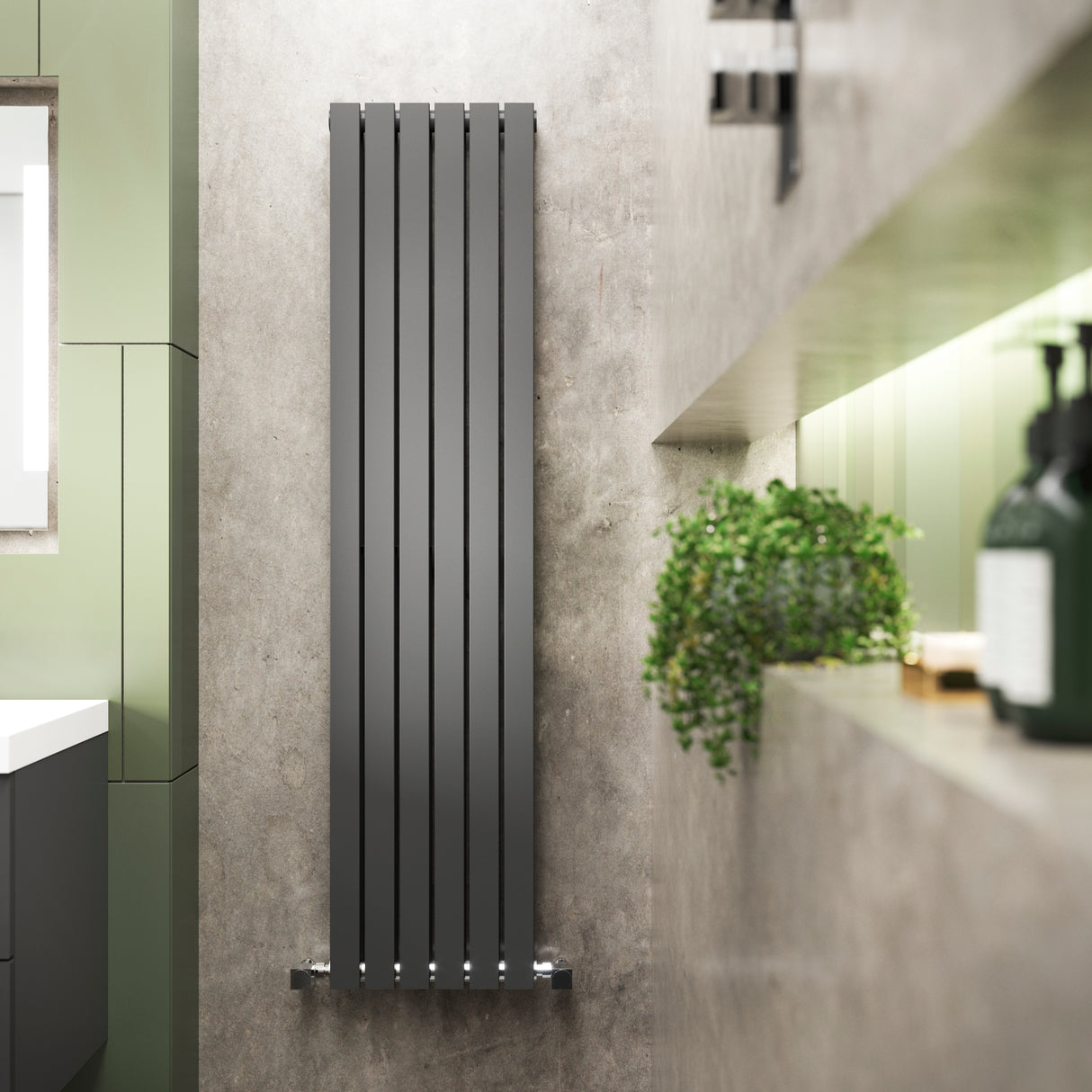 Nuie Sloane Designer Vertical Double Panel Radiator H1800 x W354mm Anthracite HLA74 LS