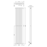 Nuie Sloane Designer Vertical Double Panel Radiator H1800 x W354mm Anthracite HLA74 LD