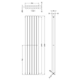 Nuie Revive Designer Vertical/Horizontal Double Panel Radiator H1500 x W354mm Anthracite HLA76 LD