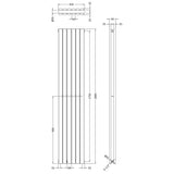 Nuie Revive Designer Vertical/Horizontal Double Panel Radiator H1800 x W354mm Anthracite HLA77 LD