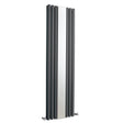 Nuie Revive Designer Vertical Double Panel Radiator With Mirror H1800 x W499mm Anthracite HLA79