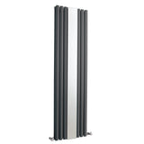 Nuie Revive Designer Vertical Double Panel Radiator With Mirror H1800 x W499mm Anthracite HLA79