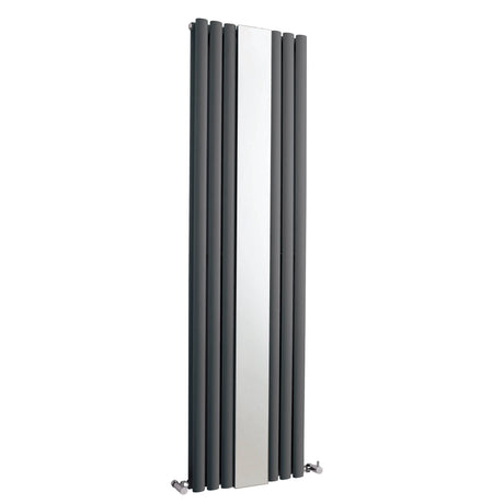 Nuie Revive Designer Vertical Double Panel Radiator With Mirror H1800 x W499mm Anthracite HLA79