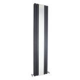 Nuie Sloane Designer Vertical Double Panel Radiator With Mirror H1800 x W381mm Anthracite HLA84