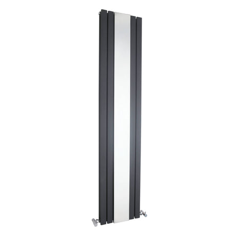 Nuie Sloane Designer Vertical Double Panel Radiator With Mirror H1800 x W381mm Anthracite HLA84