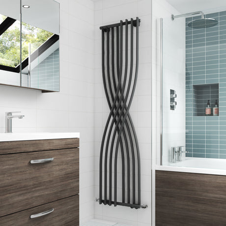 Nuie Xcite Designer Curved Vertical Double Panel Radiator H1775 x W450mm Anthracite HLA94 LS