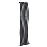 Nuie Revive Designer Vertical Single Panel Radiator With Wave Design H1785 x W413mm Anthracite HLA95