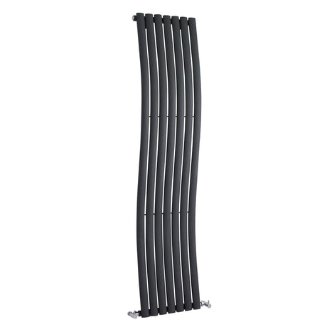 Nuie Revive Designer Vertical Single Panel Radiator With Wave Design H1785 x W413mm Anthracite HLA95
