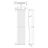 Nuie Revive Designer Vertical Single Panel Radiator With Wave Design H1785 x W413mm Anthracite HLA95 LD
