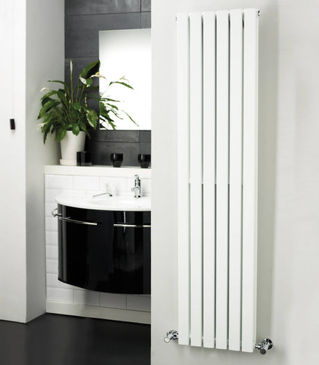Nuie Sloane Designer Vertical Single Panel Radiator H1500 x W354mm Satin White HLW41 LS1