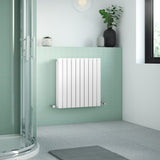 Nuie Sloane Designer Horizontal Double Panel Radiator H600 x W586mm Satin White HLW55D LS