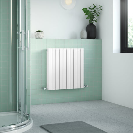 Nuie Sloane Designer Horizontal Double Panel Radiator H600 x W586mm Satin White HLW55D LS