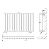 Nuie Sloane Designer Horizontal Double Panel Radiator H600 x W992mm Satin White HLW56D LD