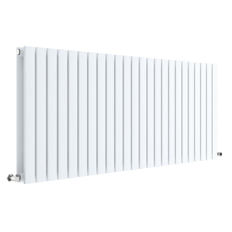 Nuie Sloane Designer Horizontal Double Panel Radiator H600 x W1398mm Satin White HLW59D