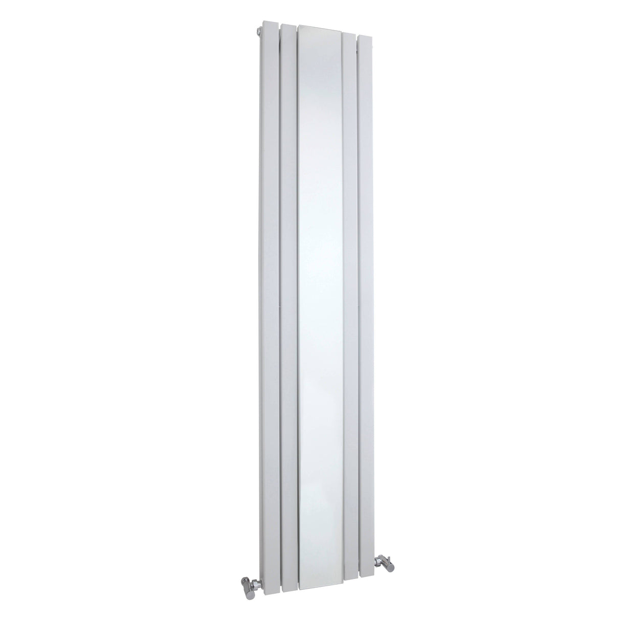 Nuie Sloane Designer Vertical Double Panel Radiator With Mirror H1800 x W381mm Satin White HLW64