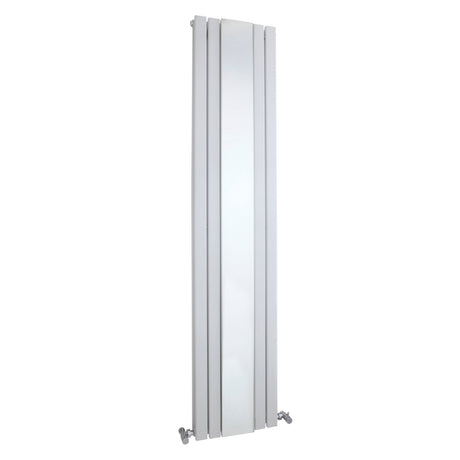 Nuie Sloane Designer Vertical Double Panel Radiator With Mirror H1800 x W381mm Satin White HLW64