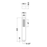 Nuie Rectangular Easy Clean Handset Low Pressure Chrome Chrome HO306 LD