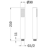 Nuie Round Handset Low Pressure Matt Black HO407 LD