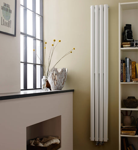 Nuie Revive Designer Vertical Compact Double Panel Radiator H1800 x W236mm Gloss White HRE007 LS