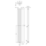 Nuie Revive Designer Vertical Compact Double Panel Radiator H1800 x W236mm Anthracite HRE009 LD